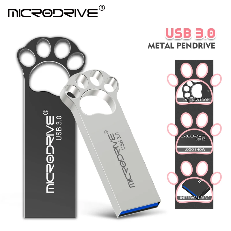 Cat claw metal USB 3.0 flash drive 16GB 32GB Pen drive waterproof pendrive 64GB 128GB thumb U disk memory Stick Gift usb flash drive,flash drive