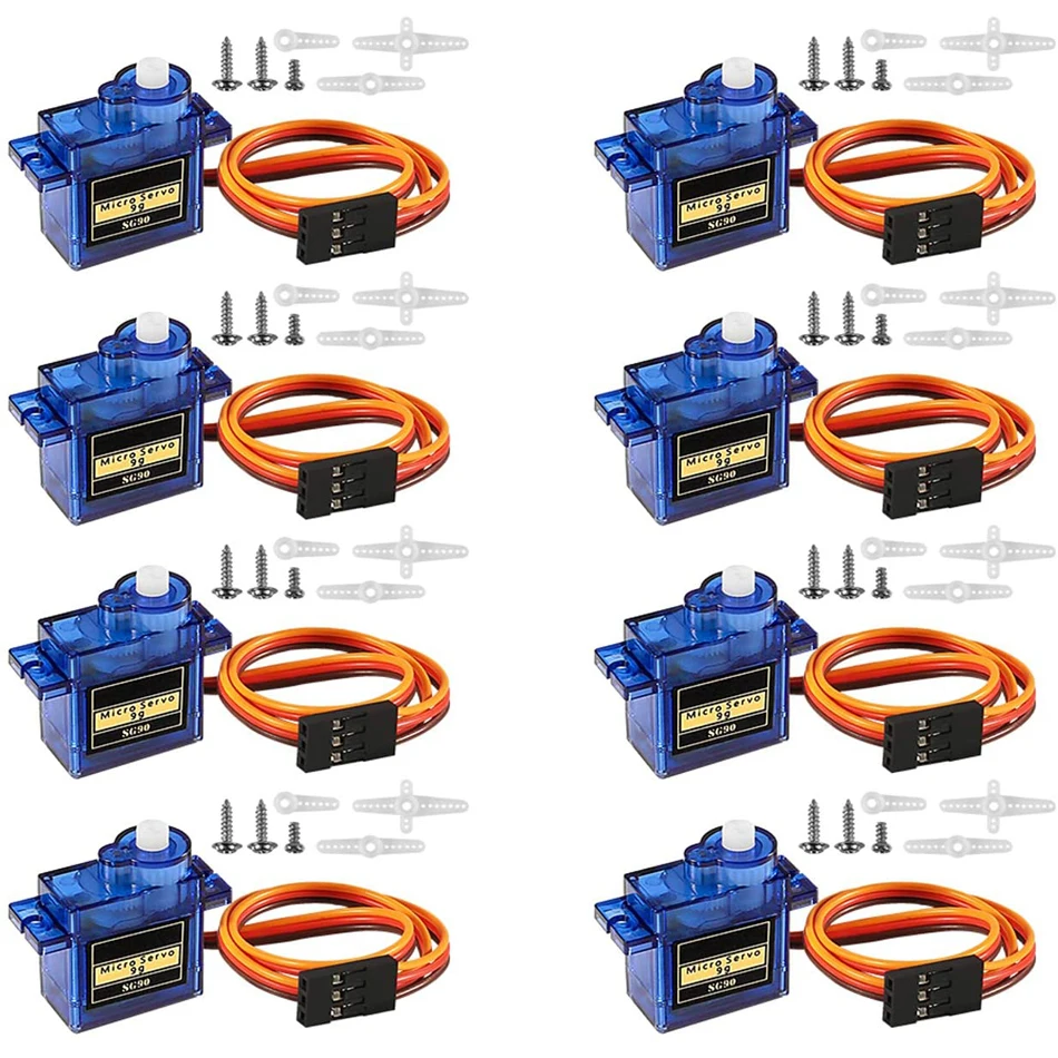 8 шт. SG90 9G Micro серво-двигатель в комплекте Mini Servos для RC Robot Arm/Hand/ходящий вертолет