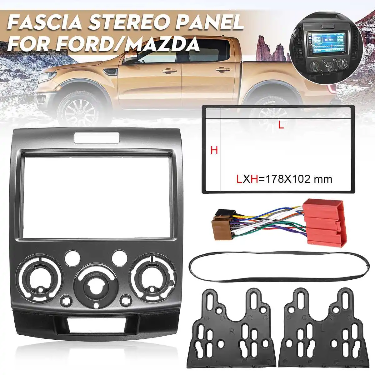 Двойной 2 Din фасции Для Ford Everest Ranger для Mazda BT-50 стерео панель с ISO проводка приборной панели Dash отделка комплект лицевой рамы