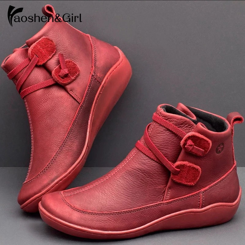 Haoshen&Girl Women Boots Ankle Boots Roman Pointed Casual Booties Spring Autumn Women Boots Ladies Western Stretch Fabric Botas