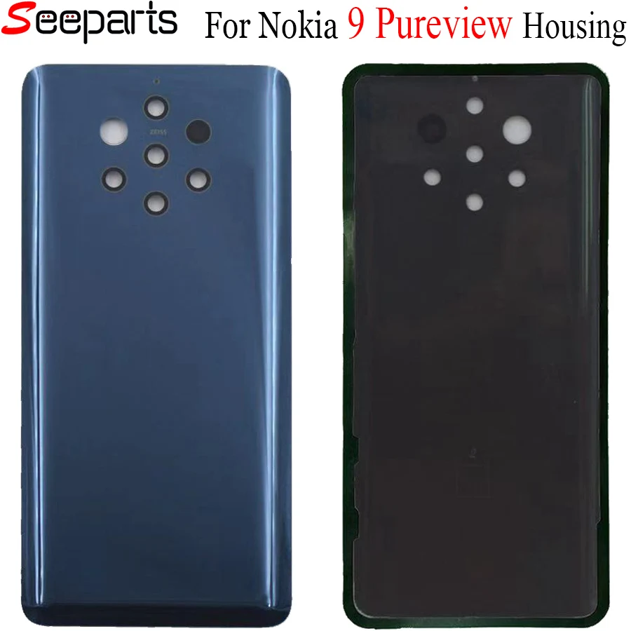 Чехол для Nokia 9 PureView, задняя крышка для батареи, задняя крышка для двери, корпус из стекла, чехол для Nokia 9, крышка для батареи, корпус с логотипом