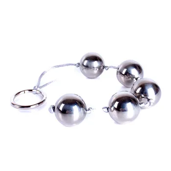 5 Anal Balls Metal Butt Vaginal Plug Stainless Steel Sex Toys For Women men Erotic Ring Handheld Anal Bead Dildo Adult Products 1