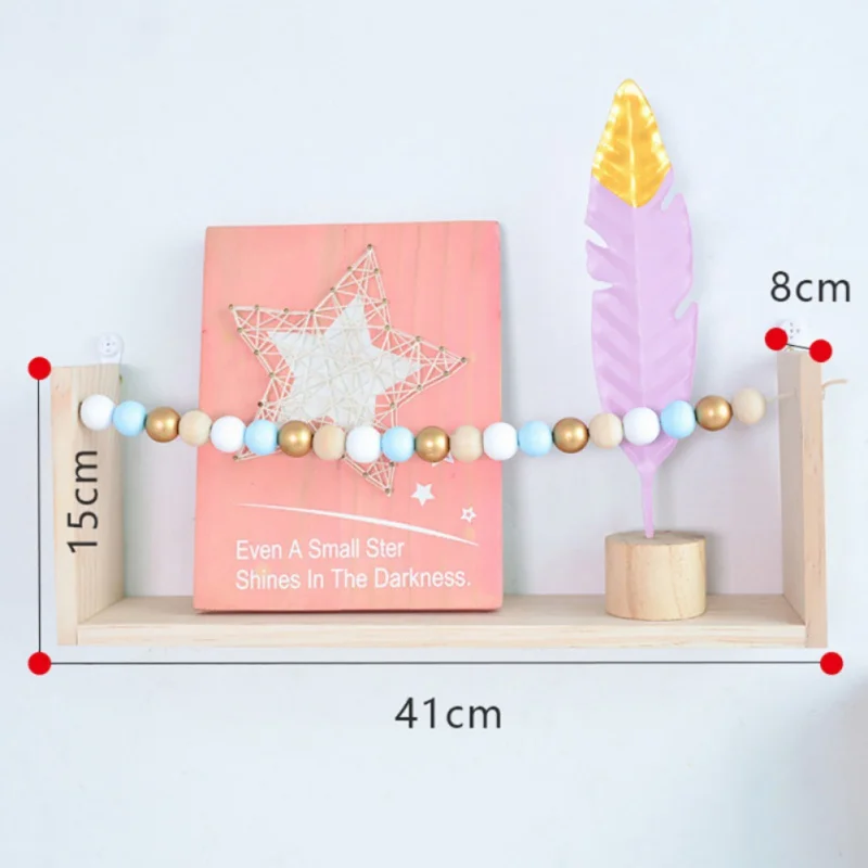 High Quality Novelty Free Punch Wall Storage Rack Colorful Beads Decor Wall Mounted Shelf Home Decoration
