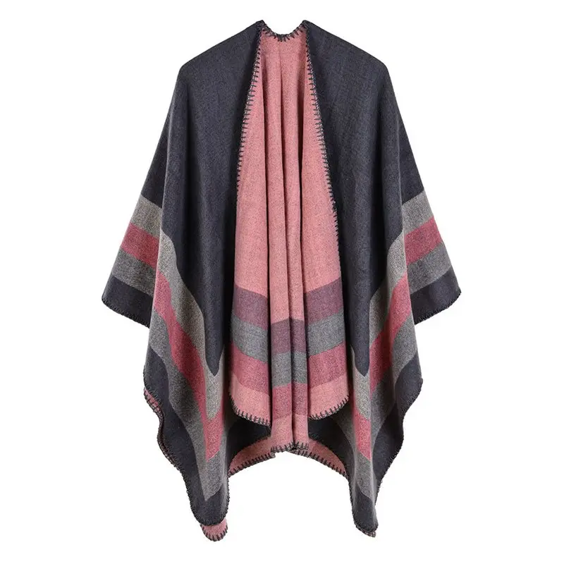 Bohoartist Осень Женская мода полосатый шарфы с имитацией под кашемир женский Boho накидка Топы