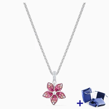 

Original SWA Necklace with Original Engraving TROPICAL FLOWER PENDANT Woman Jewelry Gift Wedding Party Jewelry Free Shipping