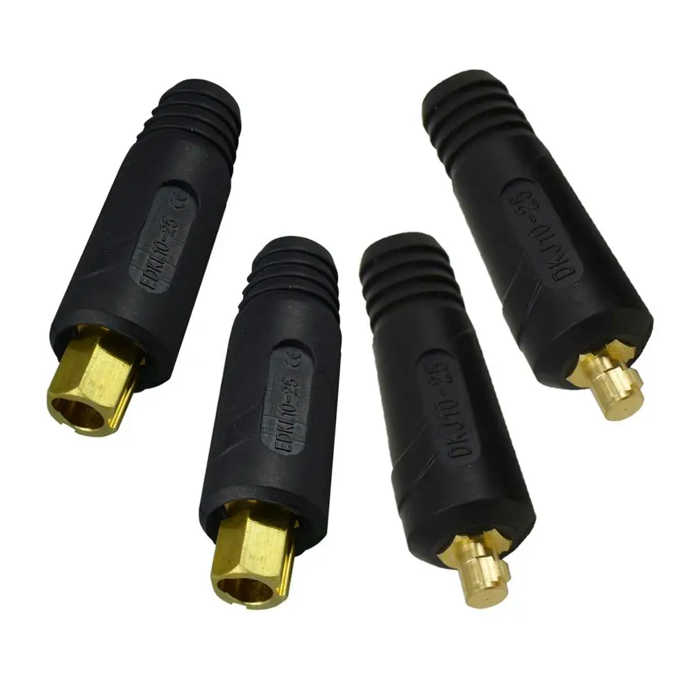 Dinse 10-25 Welding Cable Plug Connector for 25mm2 Cables AWG #6 to #4 -  200 Amp (PAIR) 