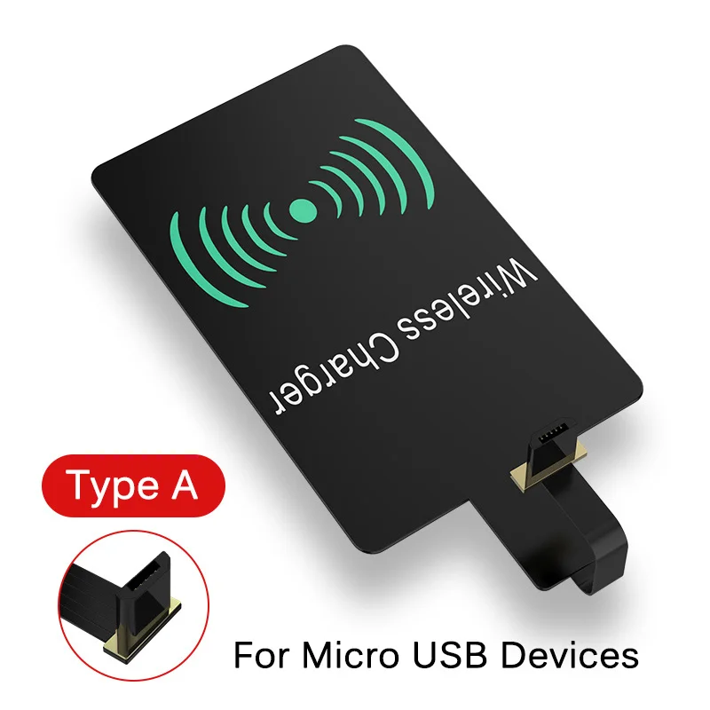 Wireless Charging Receiver Micro USB Type C Universal Fast Wireless Charger For iPhone Samsung Huawei Xiaomi Charging Receiver iphone charging pad Wireless Chargers