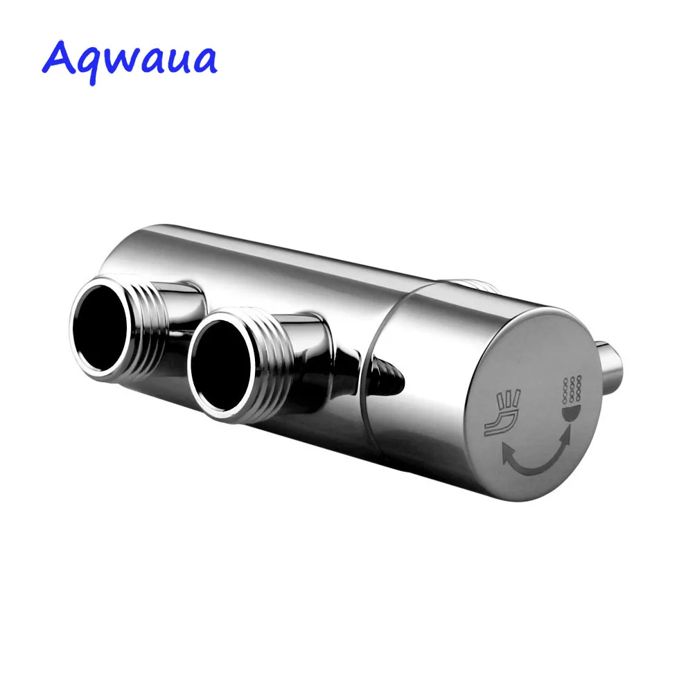 Shower Head Diverter Valve Diverter Valve Faucet Valve Aqwaua Shower Faucet Diverter 3 Way Shower Arm Diverter 2 Functions Brass Body Chrome Plated