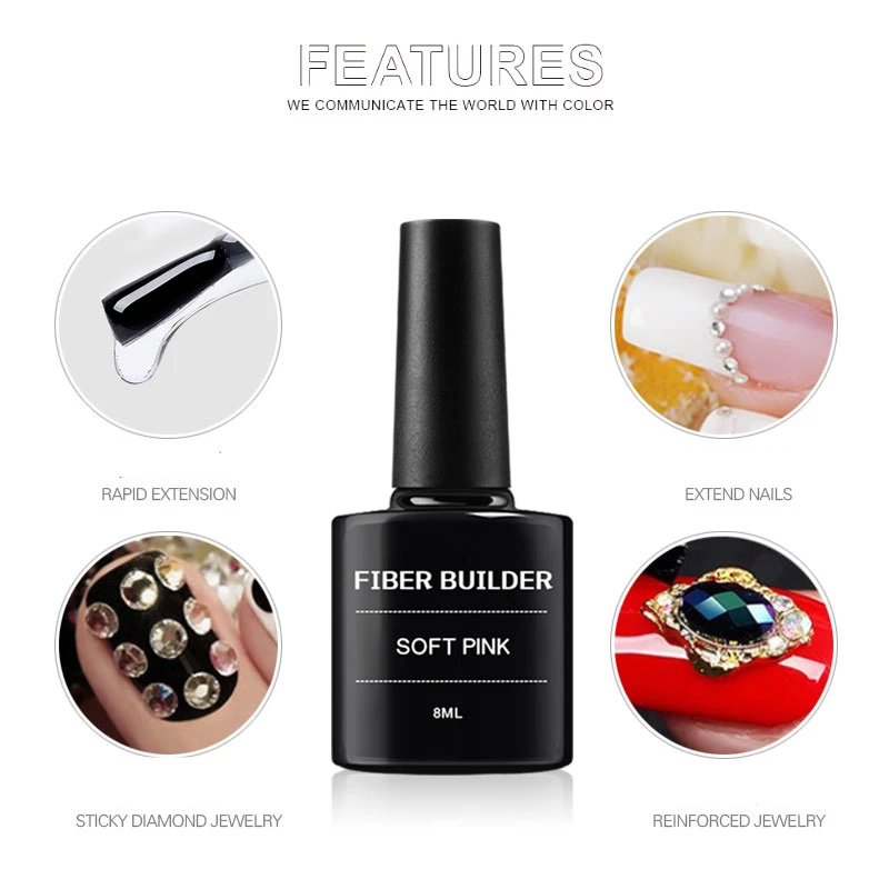 8ml Nail Finger Extension Quick Building Crystal Poly Nail Art Decorations Tips UV Gel Sticking Jewelry DIY Manicure Accessory