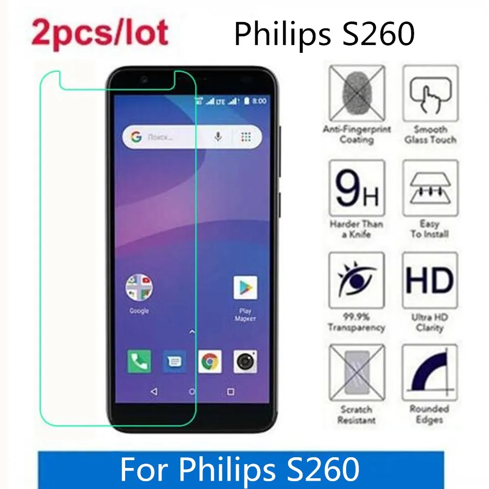 Закаленное стекло для Philips S260 2.5D Премиум Защитная пленка для экрана для Philips S260 защитная пленка, стекло