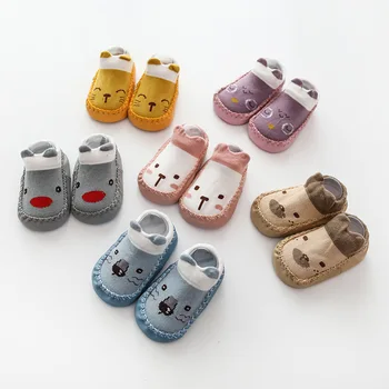 

Spring and Autumn winter cartoon baby socks Baby steps non-slip Leather Sole cotton children floor socks baby socks newborn