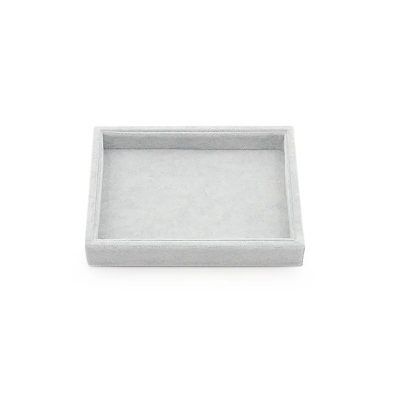 Small24x18x3.5cm Мода ледяной серый бархат ювелирный лоток ювелирные изделия для хранения коробок Ожерелье Кольцо Серьги Кулон Дисплей Органайзер серия - Цвет: Small24x18x3.5cm