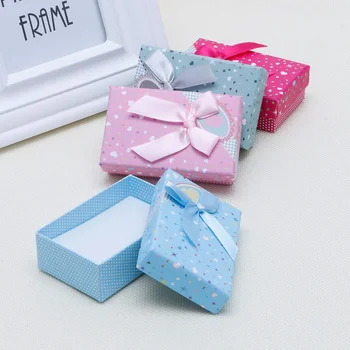 

5x8cm Jewelry Bowknot Necklace Ring Earring Box Display Organizer Storage Holder