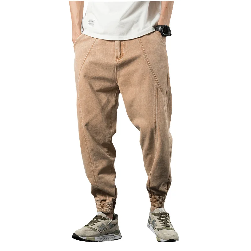 

Джинсы мужские узкие, брендовые модные простые свободные Стрейчевые брюки из денима в стиле Харлан, повседневные брюки с соединением, весна-осень