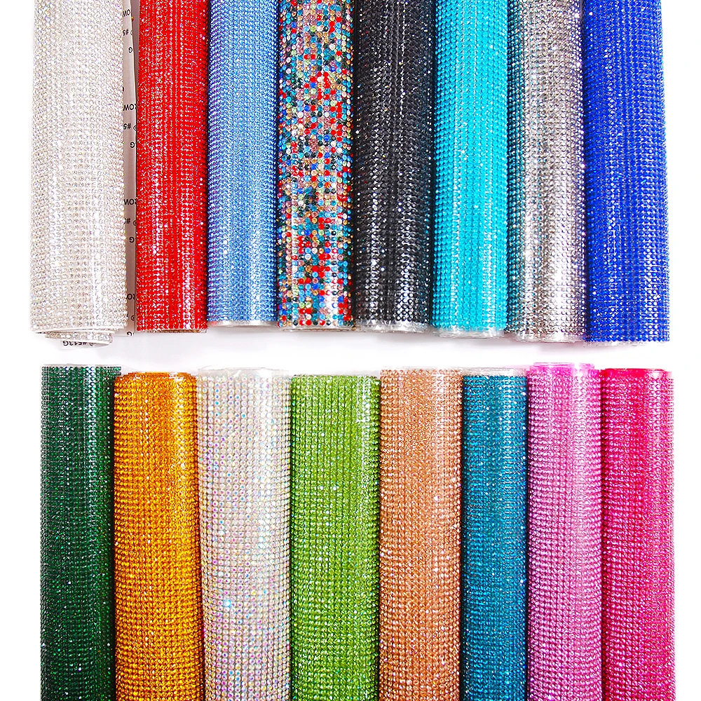 Self Adhesive Rhinestone Banding Mesh Sticker Shining Glass Crystal