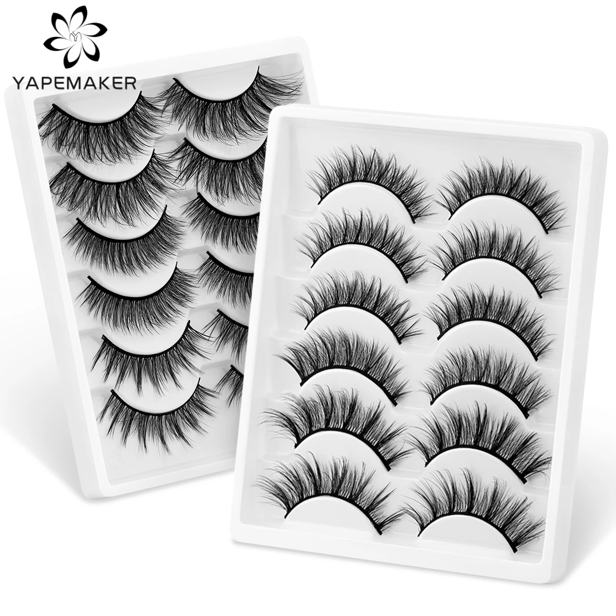 5/6Pairs 3D Mink Lashes Natural Thick Eyelashes Handmade Soft False