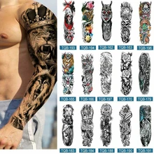 Large Size 3D Temporary Tattoos For Men Adults Fake Tattoo Sticker Transfer Tattoo Full Sleeve Leg Arm Body Art Waterproof