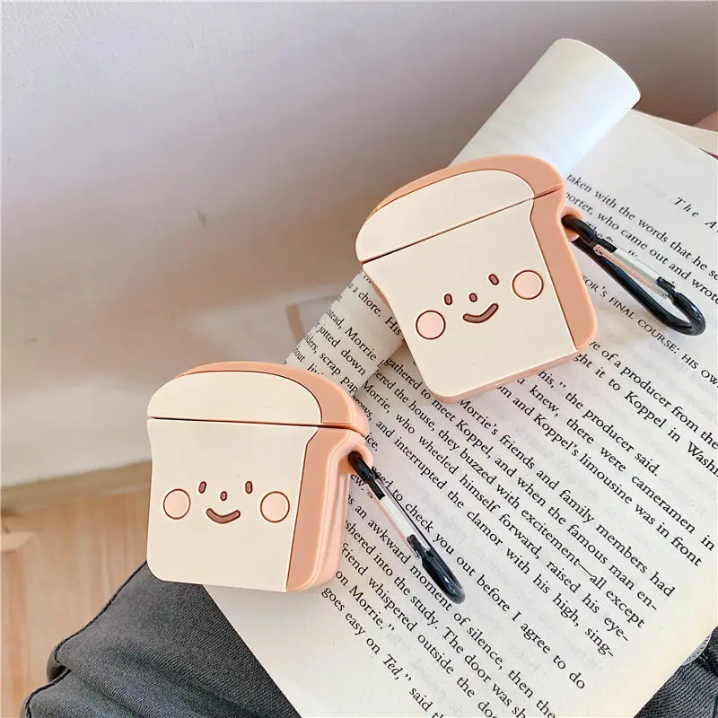 3D Пищевой хлеб для тостов чехол для наушников Airpods 1 2 чехол TPU Мягкий Bluetooth чехол для наушников Airpods 1 2 зарядная коробка
