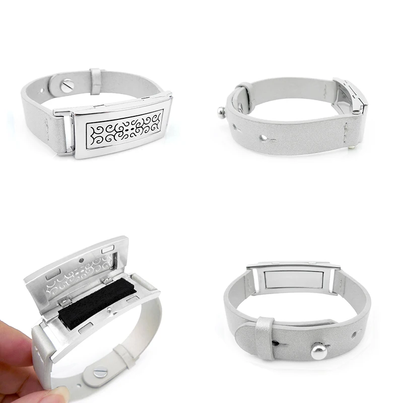BDL511-18 Man Essential Oil Diffuser Genuine Leather Bracelet