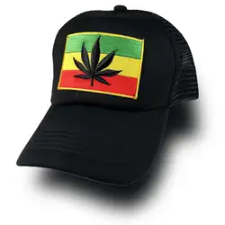 Лист сорняков флаг грузовика сетка эмблема ямайская шапочка бейсболка, шапки с принтом, печать