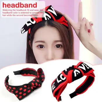 

Print Colorful Middle Knotted Hairbands Bow Flower Love Headbands For Women High Qualtiy Hair Accessories For Girls