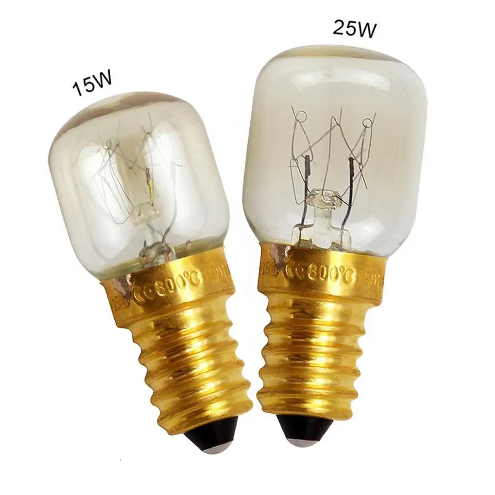 15W 25W 오븐 전구 전자 렌지 내열성 300 학위 E14 작은 소금 크리스탈 Ilament 램프 가스 오븐 램프