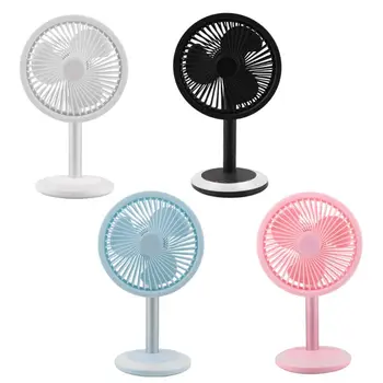 

USB Charging Mini Portable Fan Ultra-quiet Shaking Head Fan with LED Colorful Lights for Desktop Office Table Air Cooler