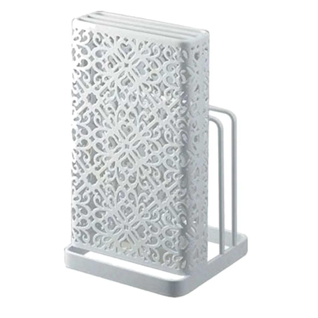 

Hollow Storage Rack Knife Holder Stand Organizer for Kitchen - White