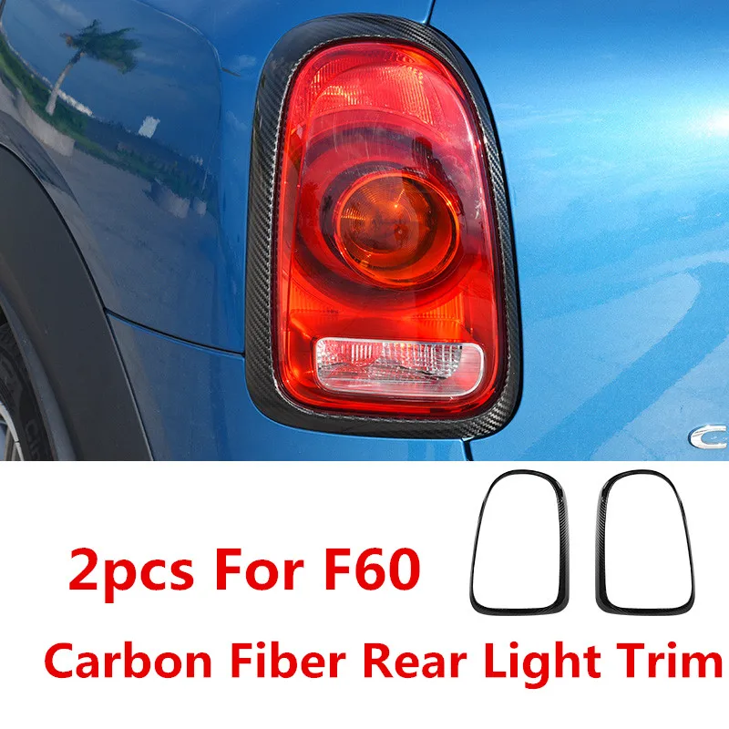Углеродное волокно передняя фара автомобиля крышка лампы задний фонарь Литье отделка для Mini Cooper F54 F55 F56 F57 F60 Countryman - Цвет: For F60 Rear