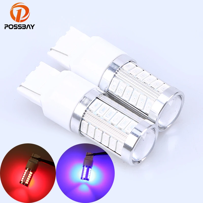 POSSBAY T20 7440/7443 LED Bulb for Car Brake Reverse Parking DRL Fog