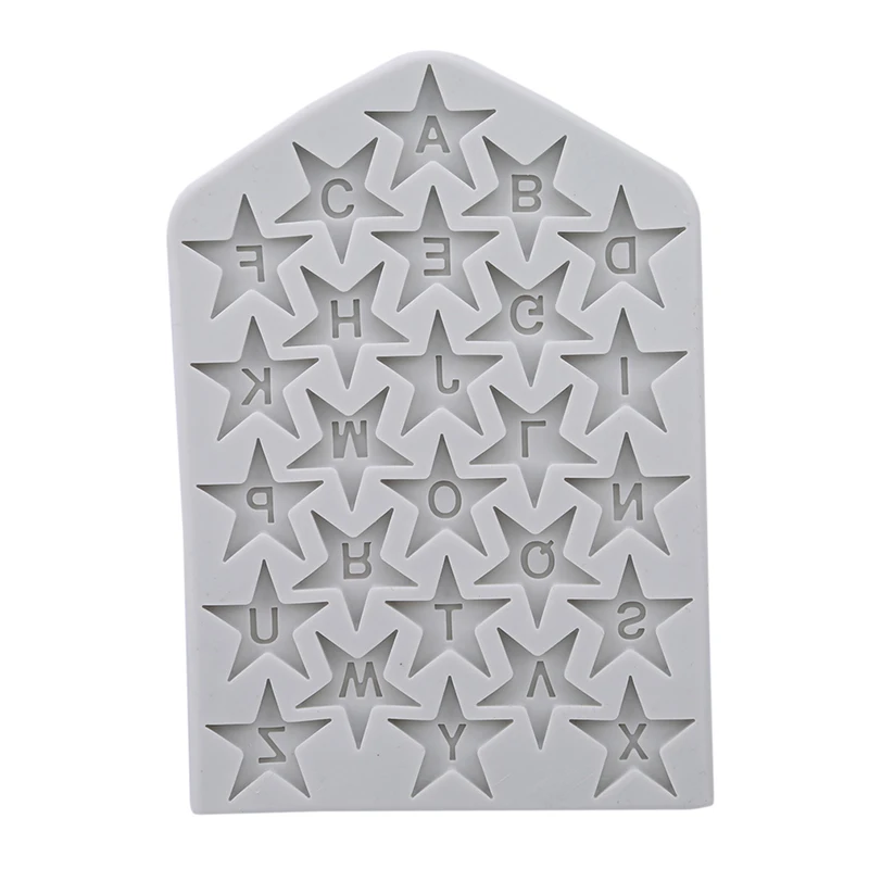 Silicone Mold Cake Decorating Tool New Gray Star Letter Baking Chocolate Candy Tool Fondant Tool - Цвет: gray