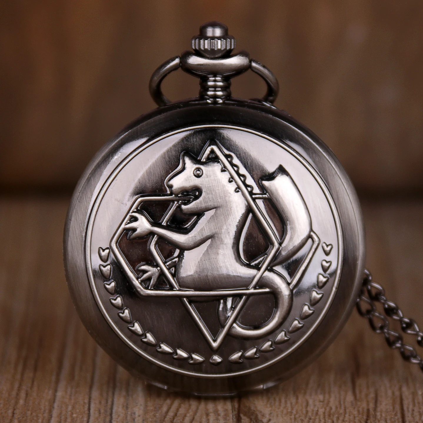 Vintage Full Metal Alchemist Dull Pocket Watch Polish Edward Elric Pendant Necklace Chain Men Women Quartz Watches | Наручные часы