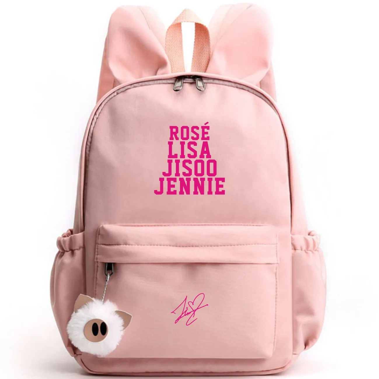 black pink bookbag