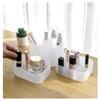 

Translucent PP Storage Boxes Dressing Table Anti-wear Cosmetic Case office Desk Skin Care Make-up classify Organizer with lid