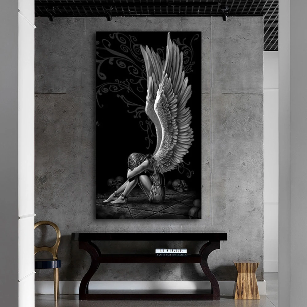 Angels And Demons diamond Painting Abstract Portrait Wall Art Pictures Cuadros Home Decor for Living Room Poster Paintings