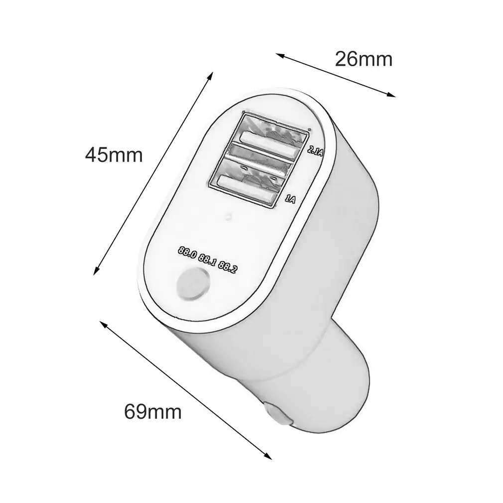 Многофункциональное умное автомобильное зарядное устройство двойной USB MP3 музыкальный плеер Поддержка fm-радио адаптер громкой связи