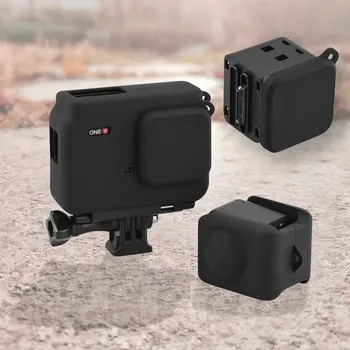 

4K Wide-angle Lens Lens Cover EWB7638 Silica Gel Accurate Hole Position Lanyard Hole Design Dust-proof Anti-fall INSTA360 Black