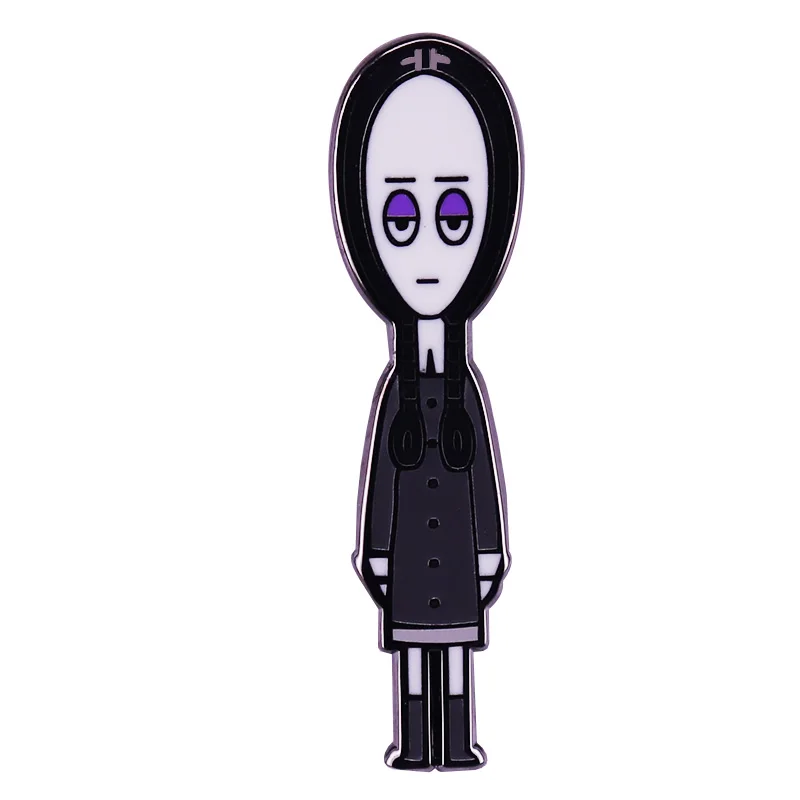 Wednesday Addams Brooch Listless Girl Enamel Pin Sad Emotions Badge Not A good Day Jewelry | Украшения и аксессуары