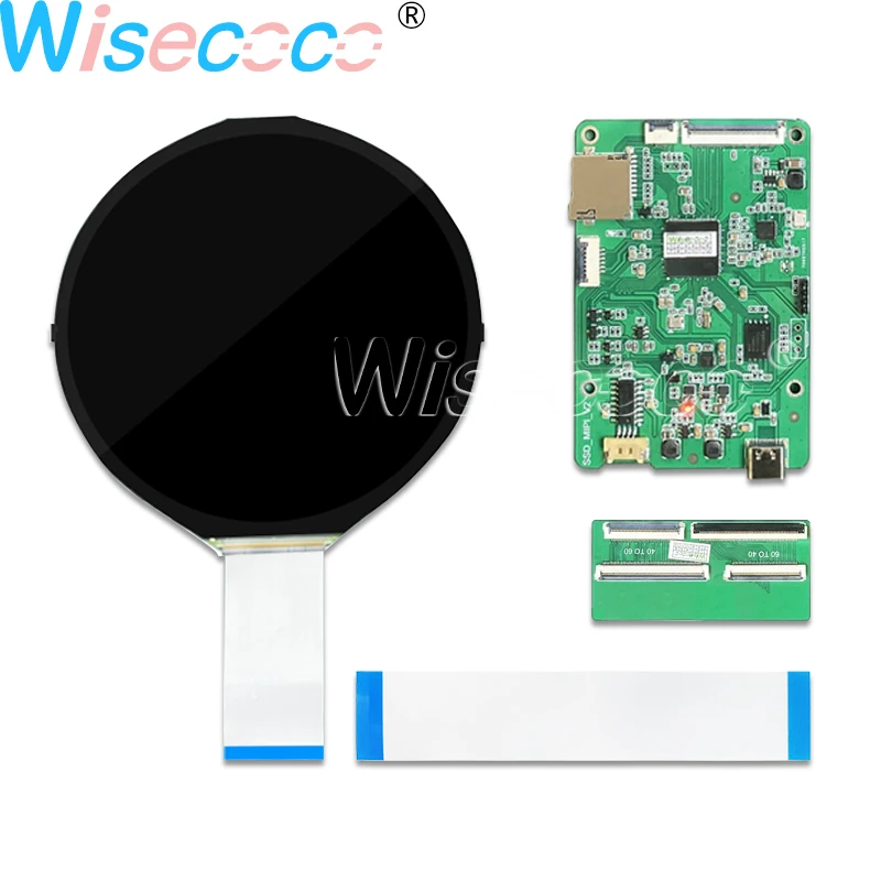 

New 5 Inch Round LCD Display IPS Panel Screen Module 1080*1080 FHD Circle MIPI Interface Advertising SD Card USB Driver Board