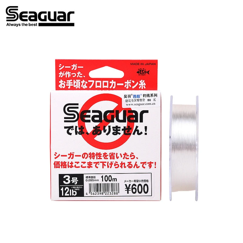 Оригинальная леска SEAGUAR с белой этикеткой 4LB-20LB 100 м из фторуглеродного материала
