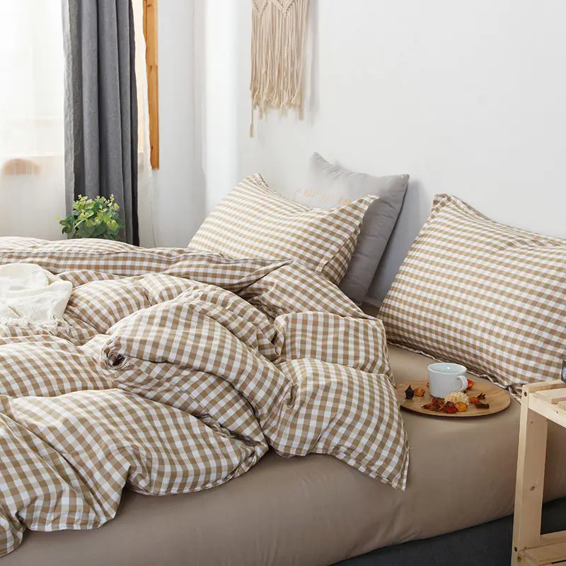 Spring and summer home textile four-piece ins wind duvet cover sheet three-piece small fresh girl student dormitory bedding 