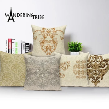 

Flower Pattern Cushion Cover Vintage Decorative Pillow Covers Print Cushion Covers 45X45Cm Car Decorative Pillow Cases Almofadas