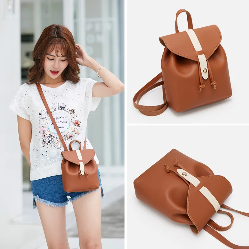 Маленькая женская сумка Японский Корейский стиль рюкзак контрастный цвет плечо Маленькая книжная сумка студенческая классная Сумочка Мобильный Pho