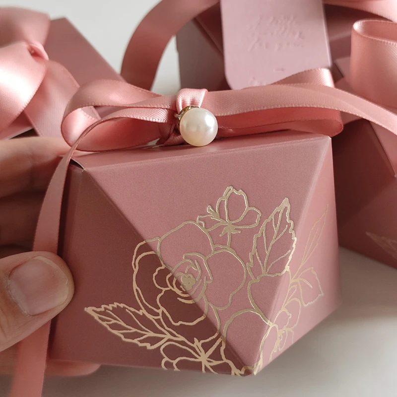 5Psc Gift Box Small Candy Boxes Paper Baby Shower Wedding Birthday  Christmas Favor Packing Ribbon Present Boxes Packaging Marble - AliExpress