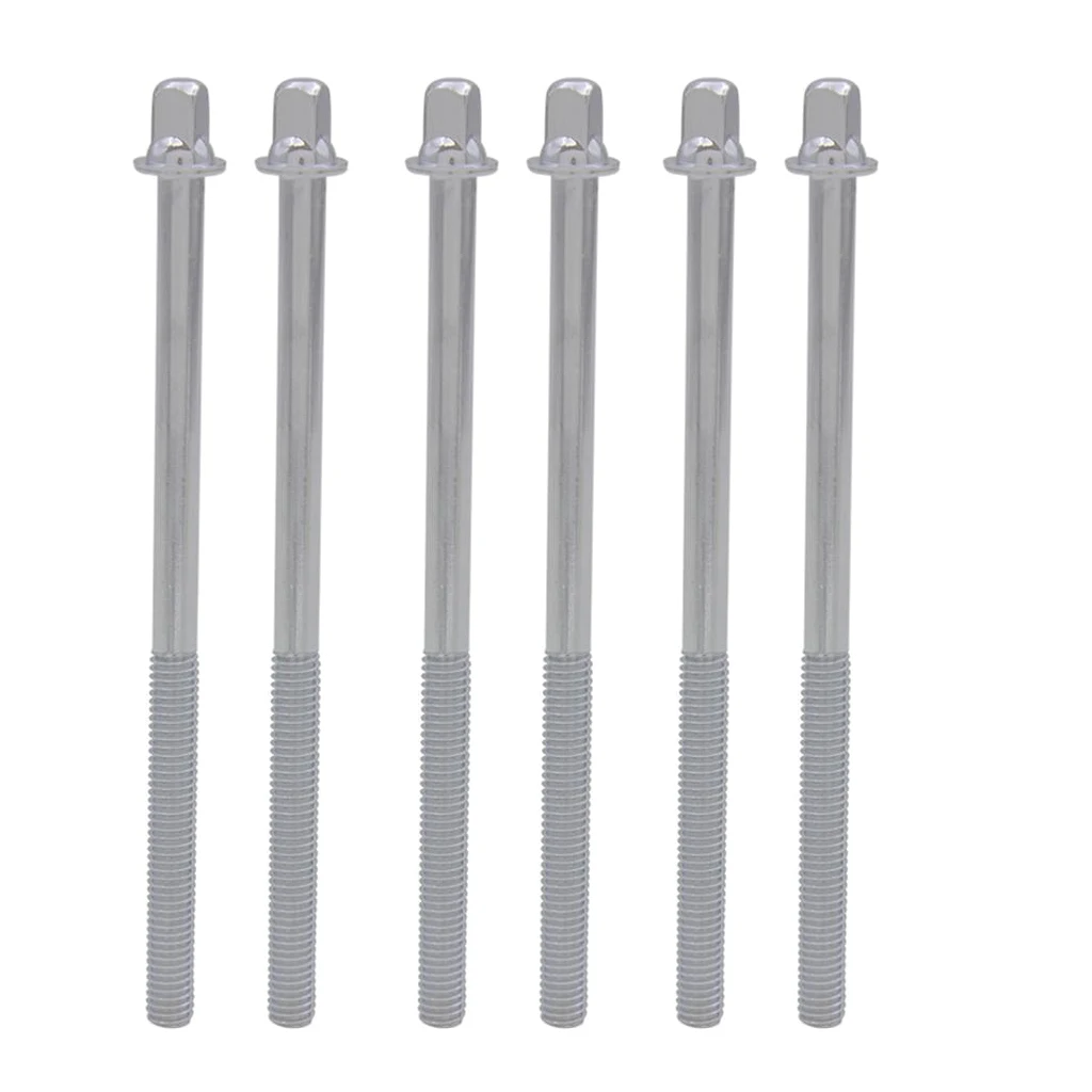 Exquisite Craftsmanship 6 Pieces Drum Screws Tension Rods Long Screws Bolts Parts for Drum Band
