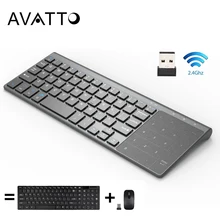 [Avatto] 안드로이드 윈도우 태블릿, 데스크탑, 노트북, pc 용 숫자 터치 패드 숫자 키패드가있는 얇은 2.4 ghz usb 무선 미니 키보드(China)