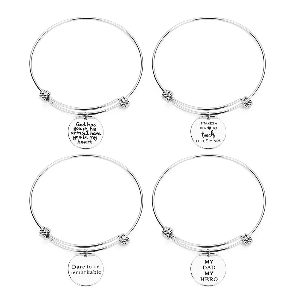 Personalized Bracelets Bangle Stainless steel Engraving Charm Bracelet Love Bangles for Women Jewelry Pulseiras | Украшения и
