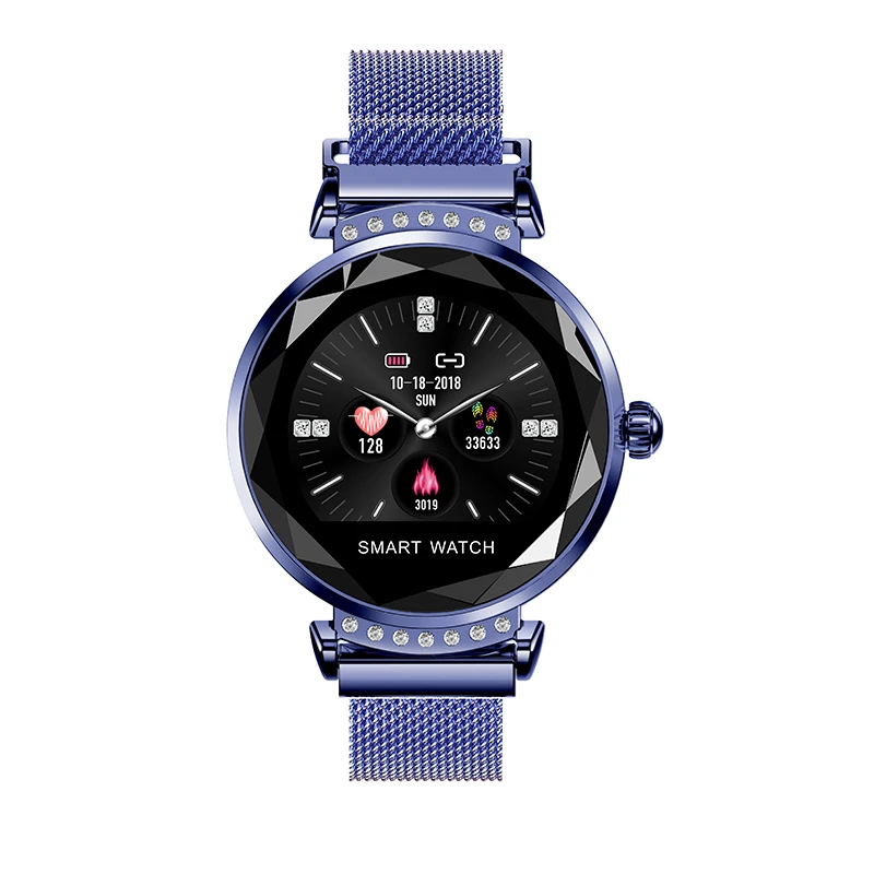 Новейшая мода H2 Smartwatch для женщин 3D алмазное стекло Пульс кровяное давление монитор сна лучший подарок браслет для смарт-часов