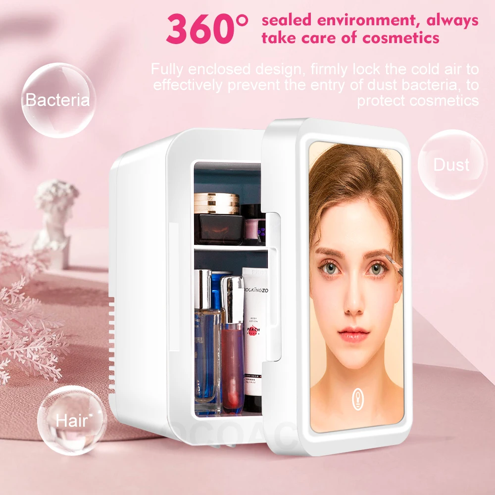 8L Refrigerator For Cosmetics With Mirror Mini Skincare Beauty