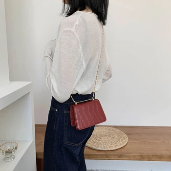 

Stone Pattern Ladies Shoulder Crossbody Bags PU Leather Messenger Handbag for Outdoor Shopping Traveling Accessories